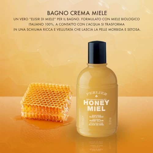 Honey Bath Cream with Elixir - 500ml Italian Made Natural Skin Care