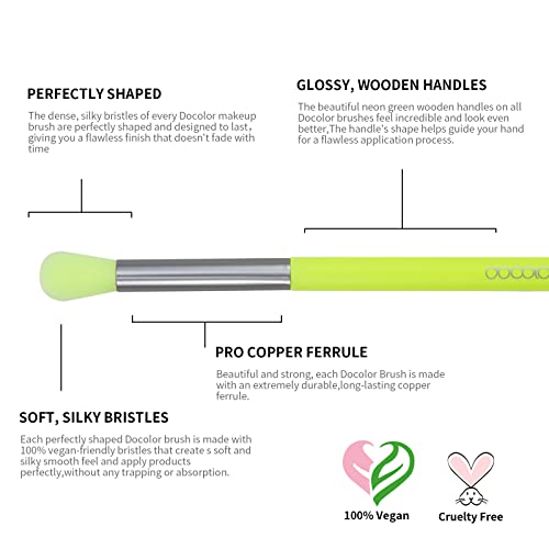 Docolor Makeup Brushes Cleaner Set +15Piece Eye Makeup Brushes,Soft Synthetic Hairs Professional Eye Shadow Blending Brush Set with Solid Soap Cleanser & Color Removal Sponge & Silicone Brush Cleaner