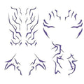 Anime Purple Temporary Tattoos Cosplay Tattoo Stickers Dress Up Party Makeup Body Art Prop Accessories for Women Men (4 PCS)