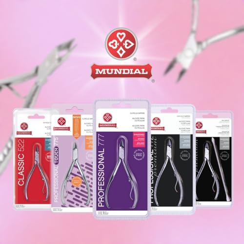 Professional Cuticle Nipper Mundial 772 PR - Brazilian Manicure Quality Long Handle Stainless Steel Trimmer Cutter for Fingernails and Toenails (Pack of 2)