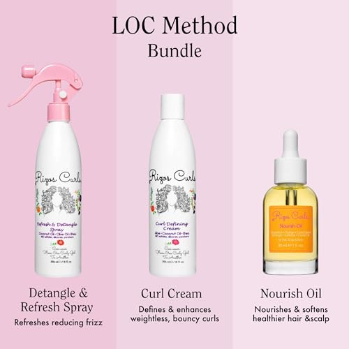 Curl Refresh & Detangle Spray, Nourishing Oil & Defining Cream Set for Curly Hair