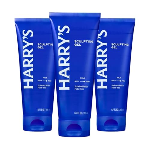 Harry's Hair Gel for Men - 6.7 Fl Oz Pack of 3 - Strong Hold, Alcohol-Free, Polished Finish