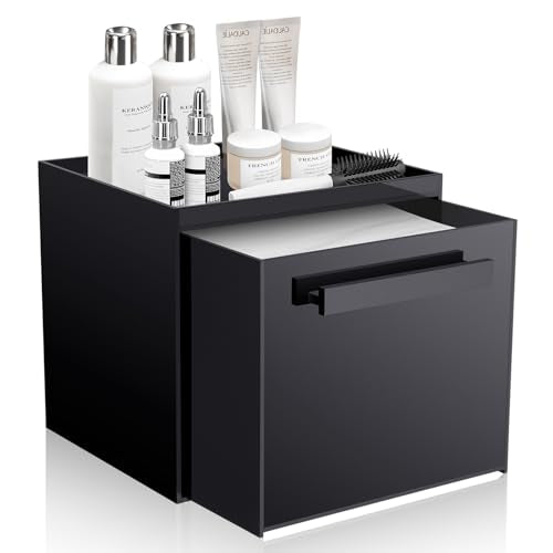 Acrylic Disposable Facial Towels Holder Wall-Mounted Black