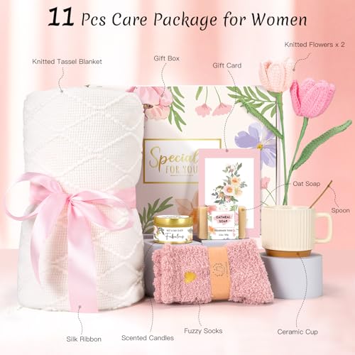 Birthday Gifts for Women, Get Well Soon Gifts Package, Luxury Self Care Box Spa Gifts, Happy Birthday Gifts for Her, Mother's Day, Sister, Best Friend, Wife, Girlfriend, Birthday Gifts Ideas (Ivory)