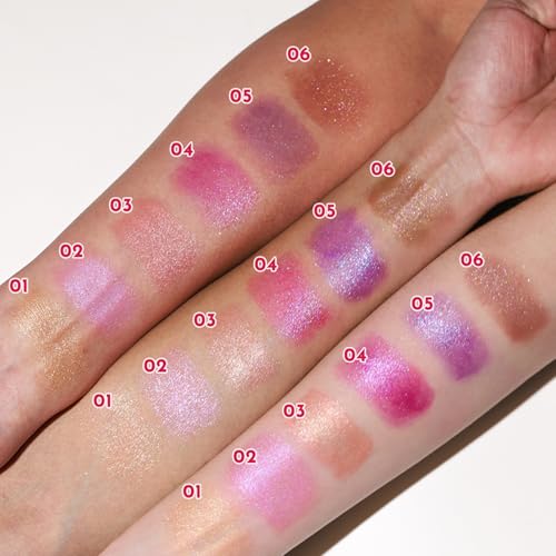 Erinde Metallic Glitter Lipstick for Women, Long Lasting Sparkle Lipsticks, High Shine Diamond Creamy Lipstick Lipcolor Makeup, Hydrating Glimmer Finish, Sparkling Lip Gloss, 04 Hot Pink