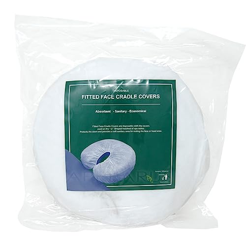 Appearus Fitted Face Cradle Cover 100 Count - Elastic Nonwoven Headrest Liners