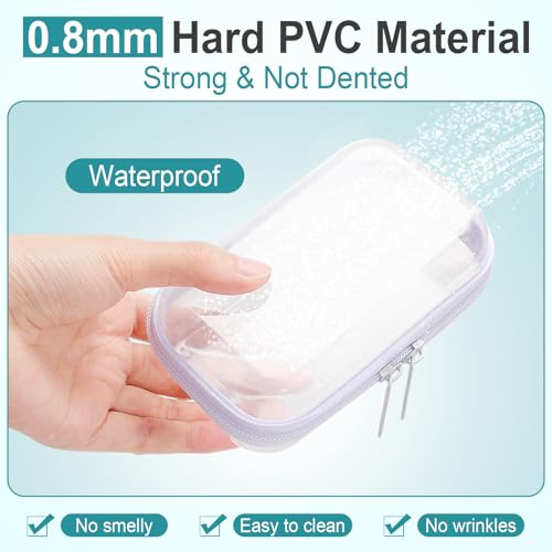 Sanwuta 10 Pcs XS Clear Hard Zipper Case Organizer Set with Labels