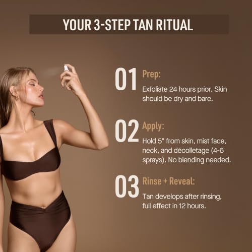 Self Tanner Face Spray - Customizable Sunless Tanning Mist for Face & Skin