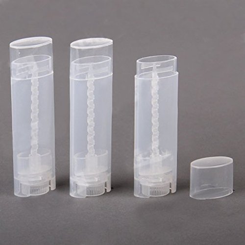 Clear Oval Lip Balm Tubes 5ml 100 Pcs with Lids - Refillable Plastic Containers