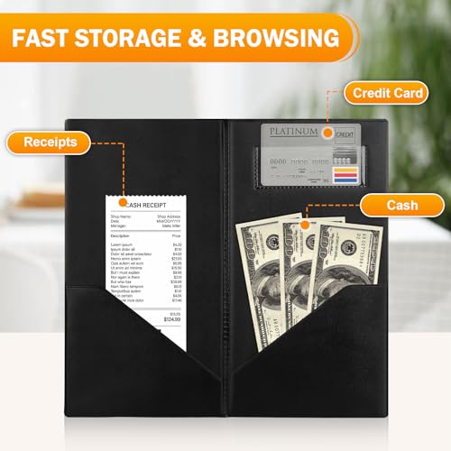 Server Check Presenter Book Set - 50 Pcs Restaurant Guest Check Holders Variation of 50P