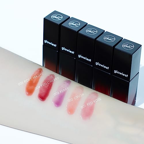 Glowiest Effortless Glow Lip Oil 001 Red Rose Hydrating & Plumping Lip Gloss