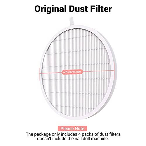 MelodySusie Nail Dust Collector Filter Replacement 4 Pack - Reusable Dust Filters