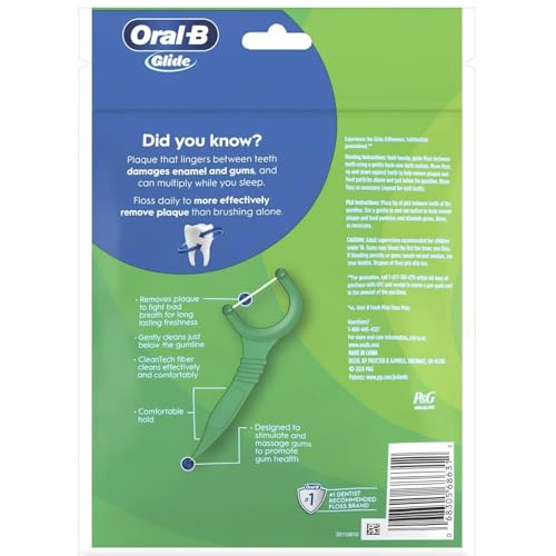 Oral B Glide Dental Floss Picks with Scope Outlast Mint 75 Count - New Version, Pack of 6