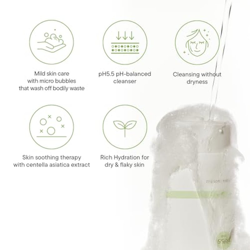 IUNIK Centella Mild Facial Foaming Cleanser - Non-stripping Sub-Acid w/Centella Asiatica 49% Moisturizing pH Balancing for Oily Dry Senstivie Acne-prone skin Vegan Korean Skincare