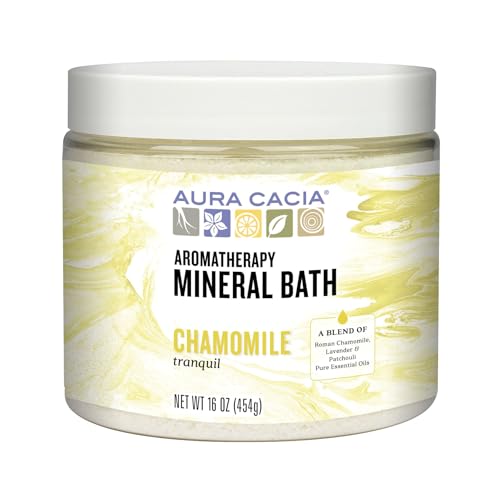 Aura Cacia Tranquil Chamomile Mineral Bath Salts Pack of 2 - Soothing Aromatherapy Soak