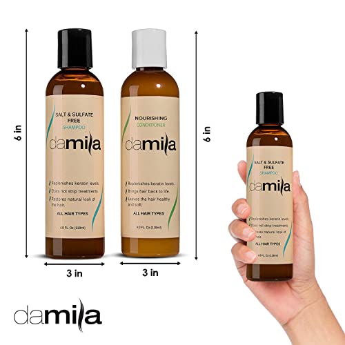 Damila Salt & Sulfate Free Shampoo & Conditioner Set - 4 Fl Oz Pack of 2