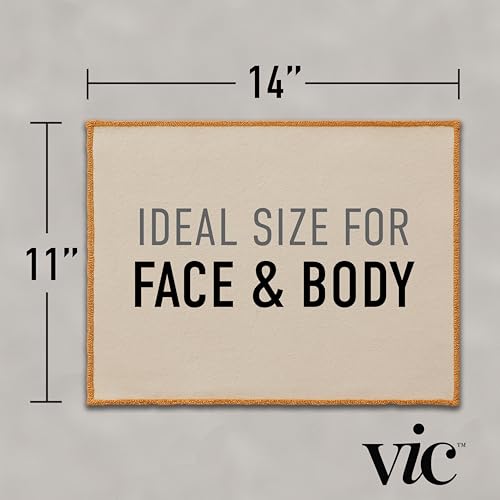 VIC Deep Exfoliating Face & Body Washcloth | Premium Organic Cotton | Intensive Skin-Renewing Texture | Artisan Made in The Netherlands | 14¡± x 17¡±, 2-Pack
