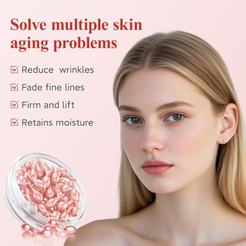 HKH Retinol Serum Capsules for Face: Anti-aging Wrinkle Skincare Serum with Vitamin A & E Collagen for Women - Moisturising Smoothing Fine Lines & Firming Skin - Travel Friendly (38 Capsules)