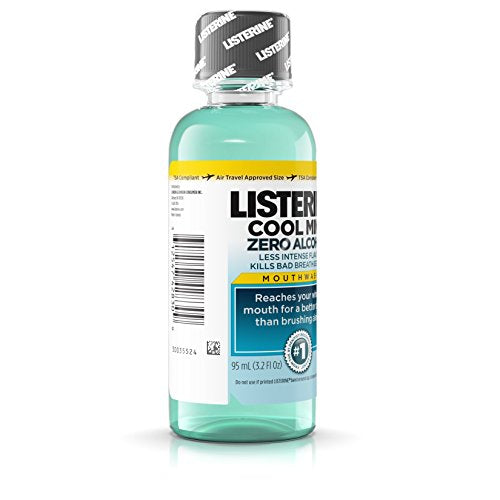Antiseptic Zero Alcohol Mouthwash - Fresh Mint, 3.2 Oz Pack of 24