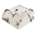 50x60 Electric Heated Woolrich Sherpa Plush Blanket with Deer Pattern - Cozy Warm Layer