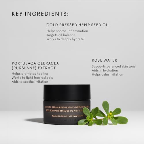 The Untamed Solitary Dream Restorative Overnight Mask ? Helps Soothe, Firm & Balance Skin ? Hydrating Night Cream with Hemp Seed Oil & Purslane ? 1.7 fl oz