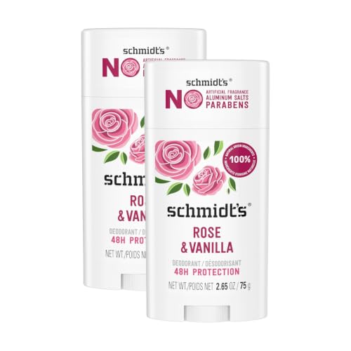 Vegan Aluminum-Free Deodorant Rose & Vanilla Pack of 4 - 2.65 oz Each