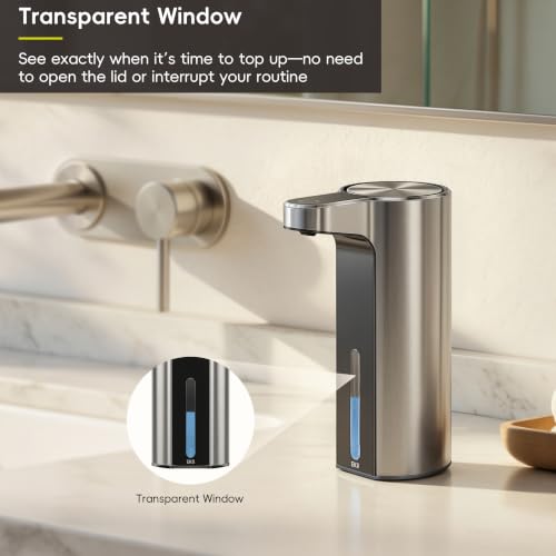 Touchless Automatic Soap Dispenser Stainless Steel 9 oz - Rechargeable