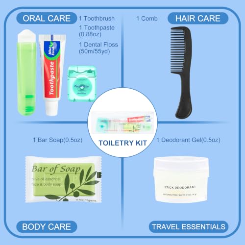 Bulk Hygiene Kits for Homeless - Pack of 10 Travel Toiletry Sets