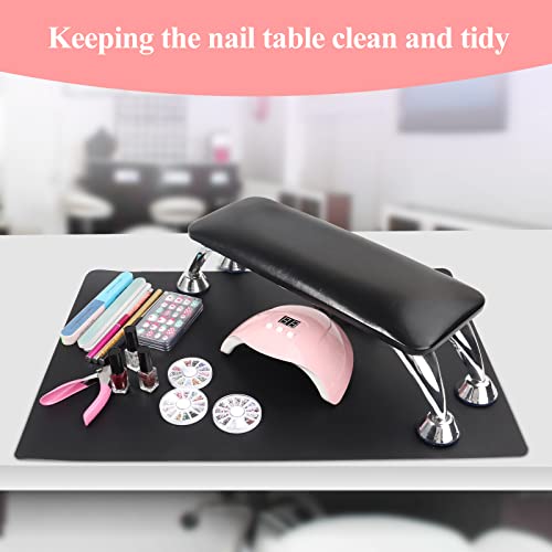 Black Nail Arm Rest for Acrylic Nails with Mat & Cushion - Nail Tech Hand Support