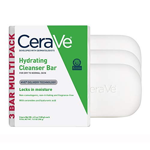 CeraVe Hydrating Cleanser Bar 4.5 oz Pack of 3 - Face & Body Moisturizing