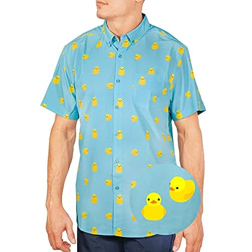 Men¡¯s Short Sleeve Button Down Novelty Print Shirts ? Casual Collared Summer Vacation Shirts for Men ? Big & Tall Sizes S?4XL