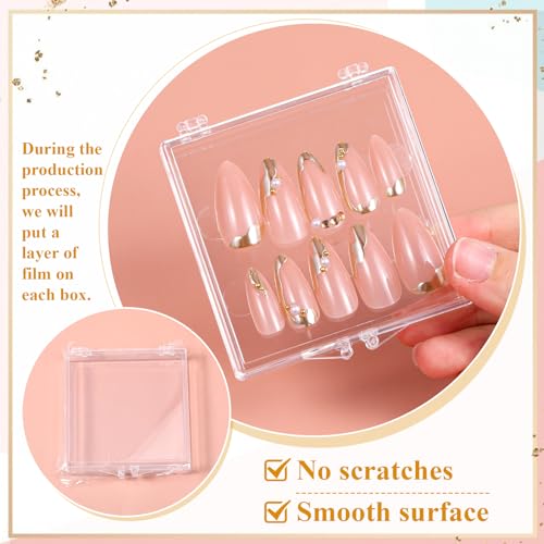 Clear Nail Organizer Boxes with Double-Sided Tape - 50 Pack