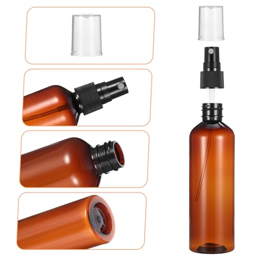 Amber Plastic Spray Bottles - 4 Oz Refillable Fine Mist Travel Set, 60 Pack