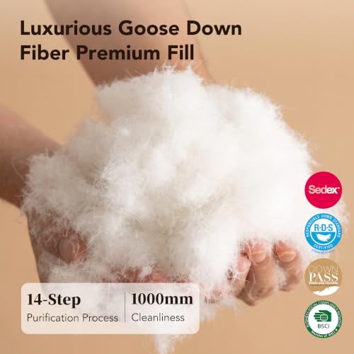 White All Season Goose Down Fiber Comforter King Size 106x90 - Ethical Luxury