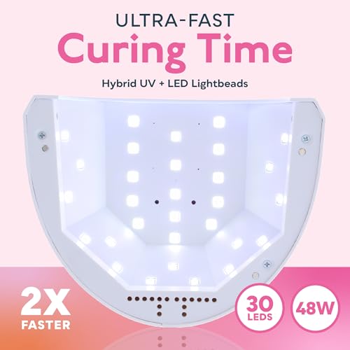 UV LED Nail Lamp with Top & Base Coat Gel Polish Set - 15ml