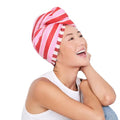 Turban Hair Towel for Home & Beach - Super Absorbent Quick Dry Cherry Bomb - One Size