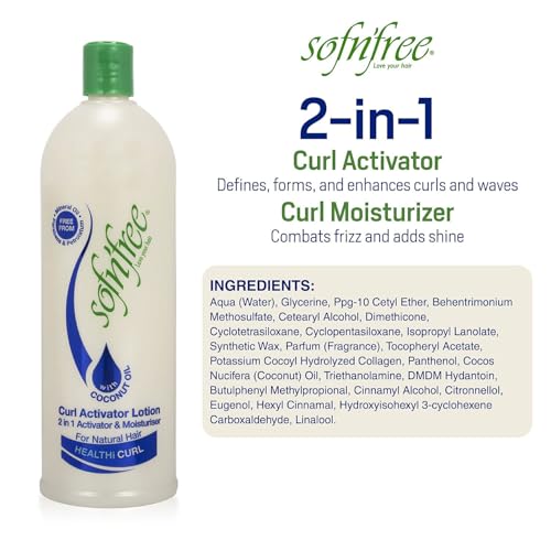 Sofn'Free Moisturizer & Curl Activator Lotion Pack of 2 - 25.36 fl oz for Natural & Curly Hair
