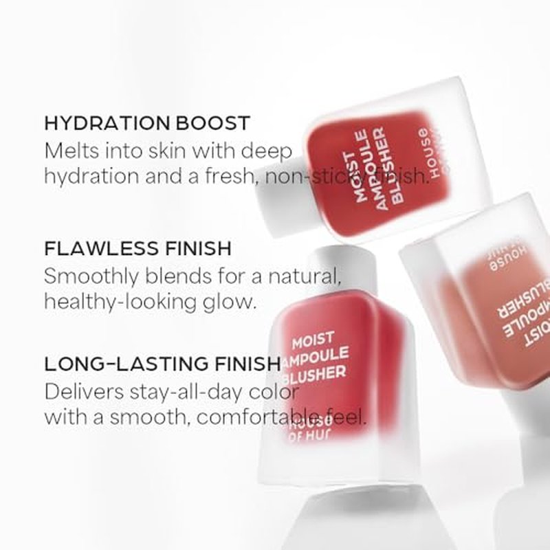 House of Hur Liquid Blusher ? Korean Makeup Hydrating Liquid Blush ? Water-Based, Blendable + Buildable ? Hyaluronic Acid + Panthenol, Dewy Finish ? 11 Shades ? 03 Rose Brown (20 ml/0.68 fl oz)
