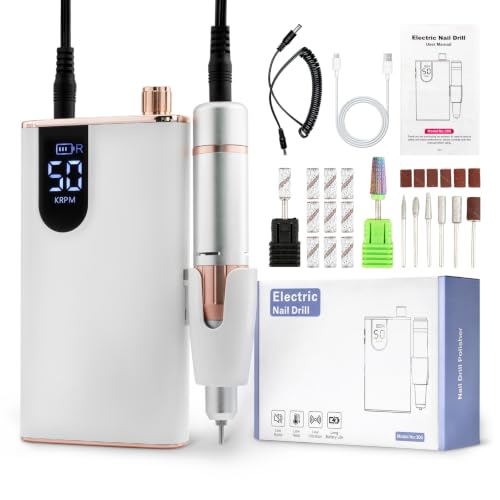 Cordless Electric Nail Drill 50000RPM Portable Salon-Grade Nail File Kit