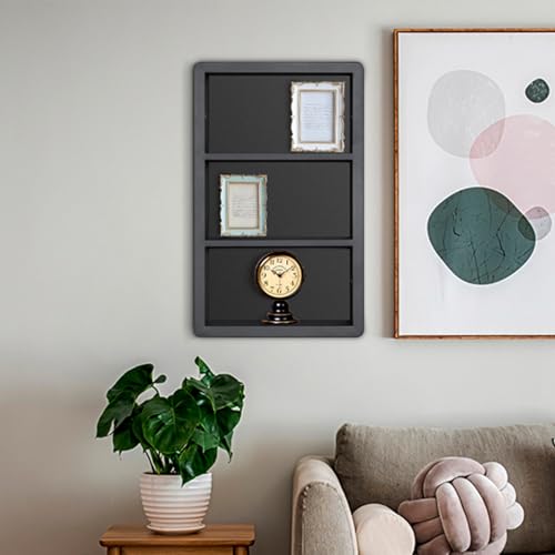 IDYLLOR Matte Black Recessed Medicine Cabinet 14x24 Wall Storage with Shelves