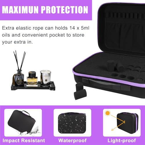 Purple 70 Bottle EVA Essential Oil Storage Carrying Case - Travel & Home