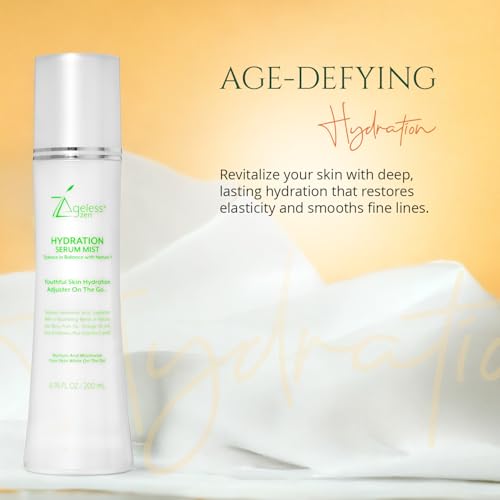Hydrating Serum Mist (6.26 + 1.35) FL OZ - (Comes with Refill) - Improves Tone & Texture ? Calms, hydrates, refreshes Sensitive Skin - Hyaluronic Acid Serum, E Vitamins - Anti-Wrinkle