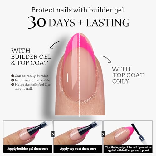 BTArtboxnails Long Square Pastel Fake Nails 160Pcs with French Peach Variation
