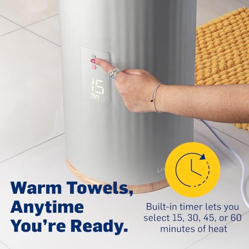 Live Fine Grey Towel Warmer Bucket Style Heater with LED Display & Adjustable Timer