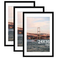 YESKAY 24x36 Black Picture Frame Set of 3 - Wall Display for Photos & Posters