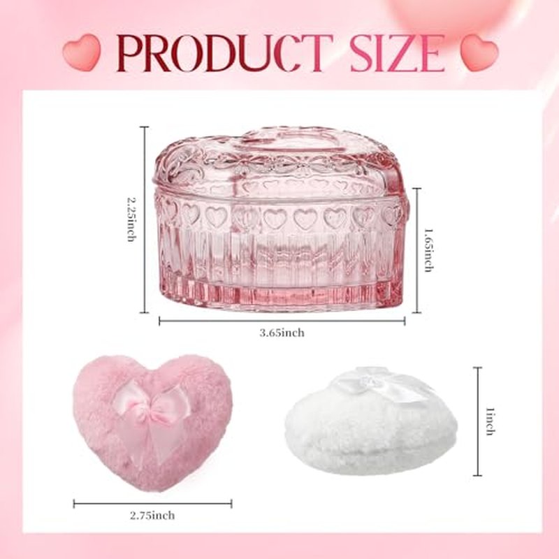 Body Powder Puff and Container Powder Container with Puff Crystal Case Soft Washable Reusable Velour Face Body Wet Dry Makeup