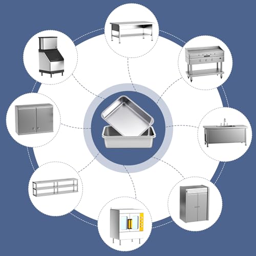 Tiangrid 4 Pack 32L Stainless Steel Bus Tubs for Commercial & Home Use - Durable & Stackable