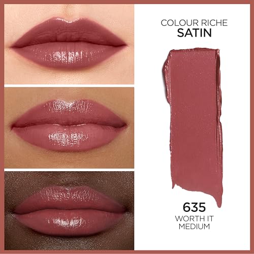 L¡¯Or?al Paris Colour Riche Lipstick and Lip Liner Set, Includes 1 Satin Lipstick and 1 Creamy Lip Pencil For Bold, Nourished Lip Color, Worth It Medium, 1 Kit