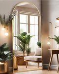 Full Length Floor Mirror with Stand - Arched Wall & Freestanding Gold 71"L x 27"W
