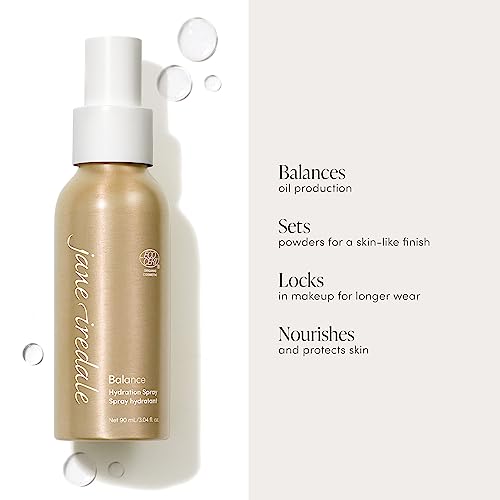Jane Iredale Balance Hydration Spray 3.04oz Facial Mist, Natural Moisturizer & Makeup Setting, Vegan & Gluten-Free